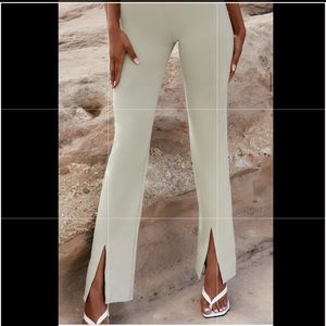 High Waist Split Hem Trousers